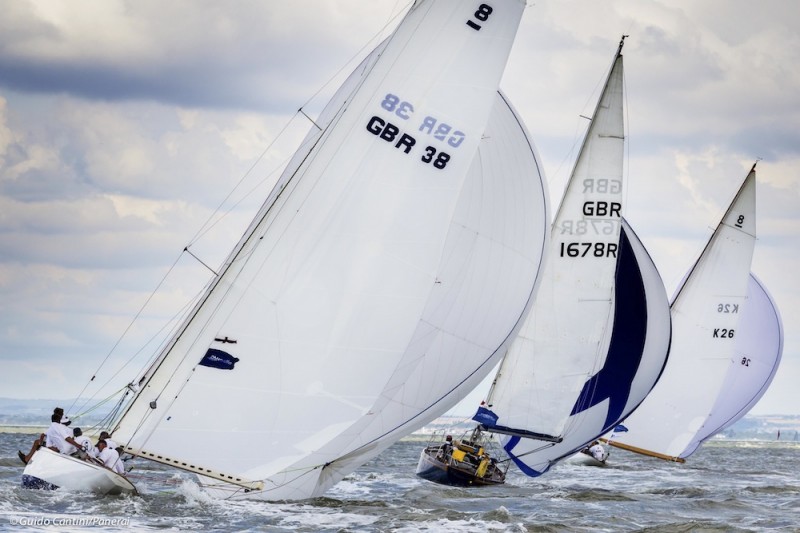 Erica, to the left of the photo, at Cowes Classics, 2014